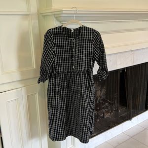Black & white check maternity dress